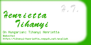 henrietta tihanyi business card